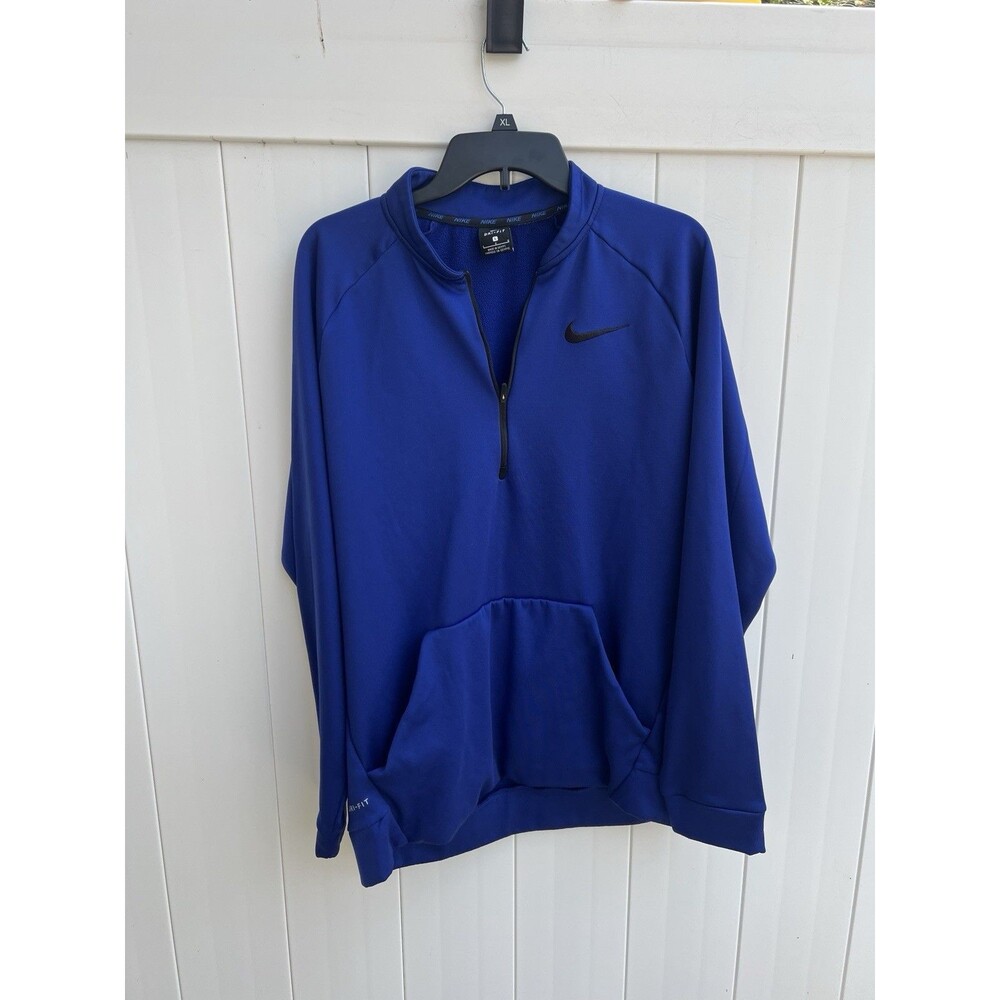 Nike Golf Dri-FIT Blue Long Sleeve 1/4 Zip Pullover Drunk Pelican Medium